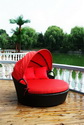 Garden outdoor furniture red round bed