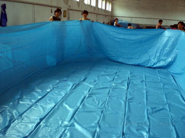 Swimming pool liner in factory